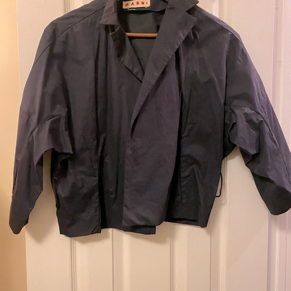 Marni $1 400 Open Front Dark Navy Jacket Gorgeous - Picture 2 of 14